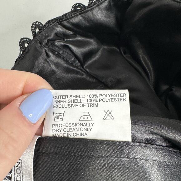 Serena London Dress Womens 6 Black Floral Lace Strapless Cocktail Evening Formal - Picture 12 of 12